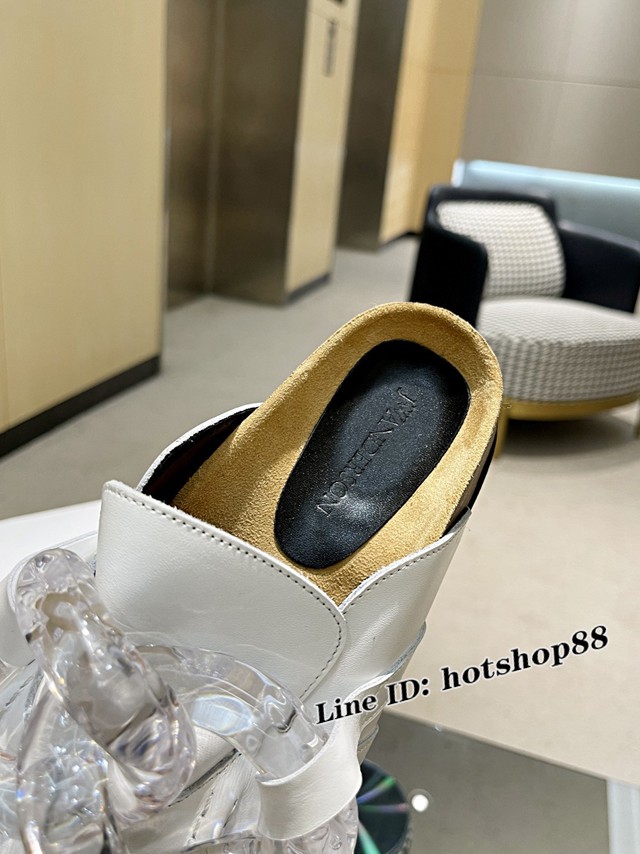 JW Anderson Chain Loafer穆勒透明樹脂扣穆勒鞋 女士半拖鞋 dx3458